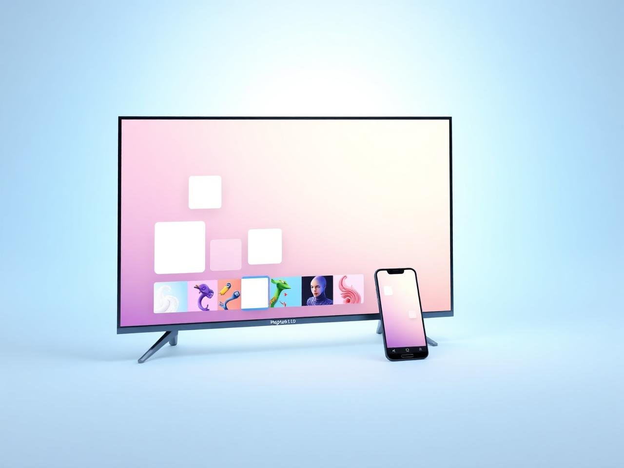 Smart TV and phone showing a streaming interface